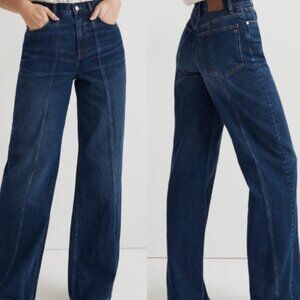 Madewell Superwide Leg Jeans Carrington Wash Twisted-Seam Edition 36"High Rise